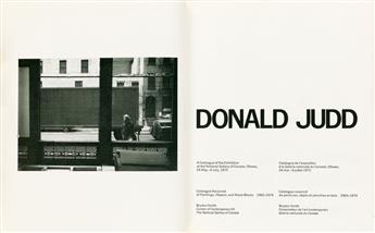 (JUDD, DONALD / CONTEMPORARY ART.) Smith, Brydon. Donald Judd: A Catalogue of the Exhibition at the National Gallery of Canada, Ottawa